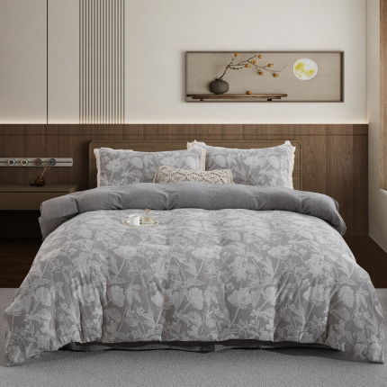 91家纺网 家纺一手货源 找家纺 （总）鲁爱家纺供货 2025新款AB版棉麻工艺款四件套