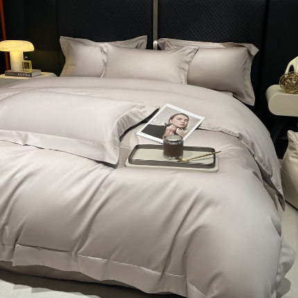 91家纺网 家纺一手货源 找家纺 （总）星蕴家纺 2025新款纯色澳棉长绒棉摩卡系列四件套