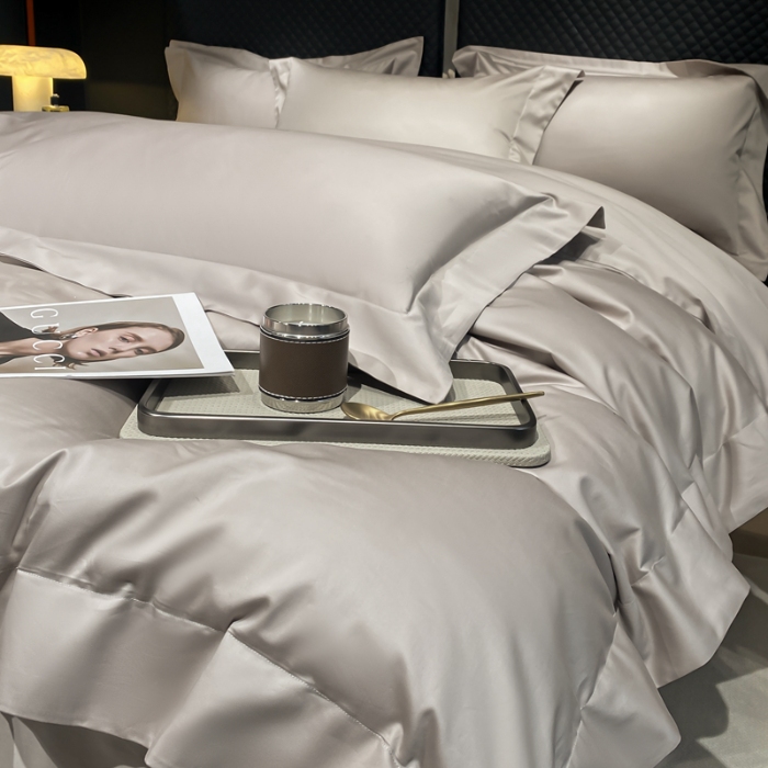 91家纺网 家纺一手货源 找家纺 （总）星蕴家纺 2025新款纯色澳棉长绒棉摩卡系列四件套