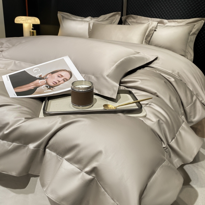 91家纺网 家纺一手货源 找家纺 （总）星蕴家纺 2025新款纯色澳棉长绒棉摩卡系列四件套