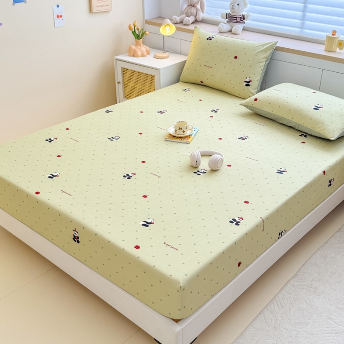 91家纺网 家纺一手货源 找家纺 （总）2025新款针织棉双层纱印花单床笠 床笠三件套