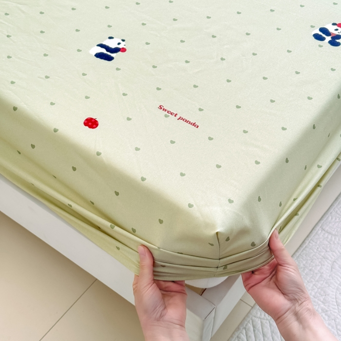 91家纺网 家纺一手货源 找家纺 （总）2025新款针织棉双层纱印花单床笠 床笠三件套