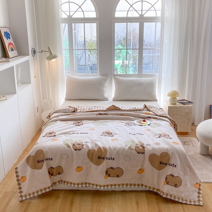 91家纺网 家纺一手货源 找家纺 （总）友承家纺 2025新款舒适印花水洗棉夏被