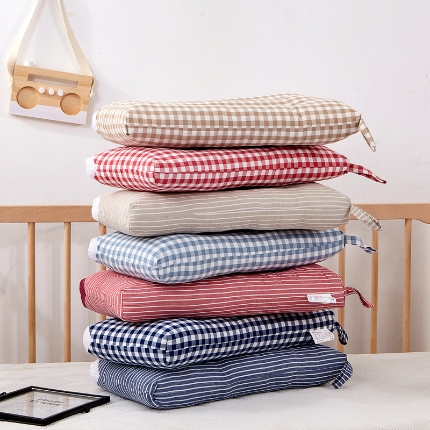 （总）仁宇枕业 2025新款新品 色织全棉无印风水洗棉儿童枕头