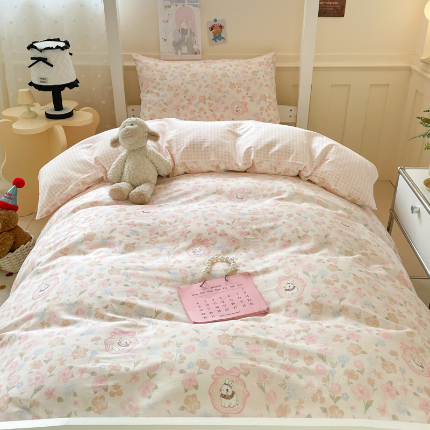 91家纺网 家纺一手货源 找家纺 （总）吉象家纺 2025新款12868高支密全棉印花学生季三件套