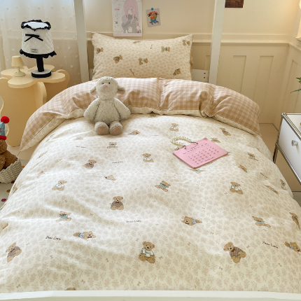 91家纺网 家纺一手货源 找家纺 （总）吉象家纺 2025新款12868高支密全棉印花学生季三件套