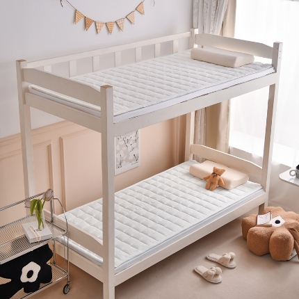 2025新款色织全棉水洗棉新疆棉花床垫学生宿舍加厚床褥子 白色