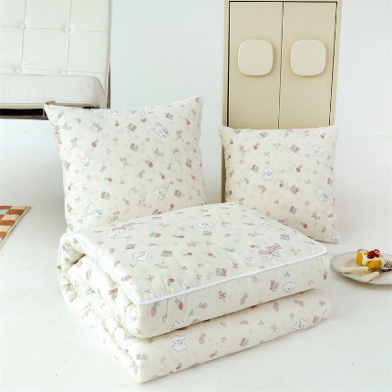 91家纺网 家纺一手货源 找家纺 （总）番茄+ 2025新款13370全棉印花卡通抱枕被