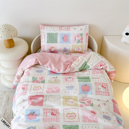 91家纺网 家纺一手货源 找家纺 （总）全棉幼儿园被子三件套儿童午睡棉被褥宝宝入园含芯六件套