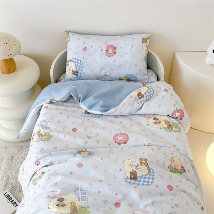 91家纺网 家纺一手货源 找家纺 （总）全棉幼儿园被子三件套儿童午睡棉被褥宝宝入园含芯六件套