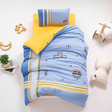 91家纺网 家纺一手货源 找家纺 (总）A类学院风全棉数码印花幼儿园被子三件套午睡棉被褥六件套