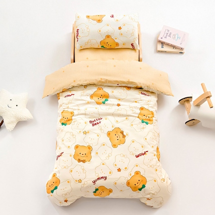 （总）新款全棉夹棉款幼儿园三件套儿童午睡被薄被子多功能被芯被子