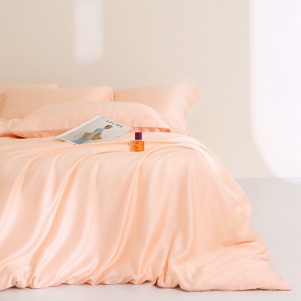 91家纺网 家纺一手货源 找家纺 （总）（总）2025新款【60s兰精天丝四件套】高级纯色双拼丝滑裸睡床单被套夏季居家款套件