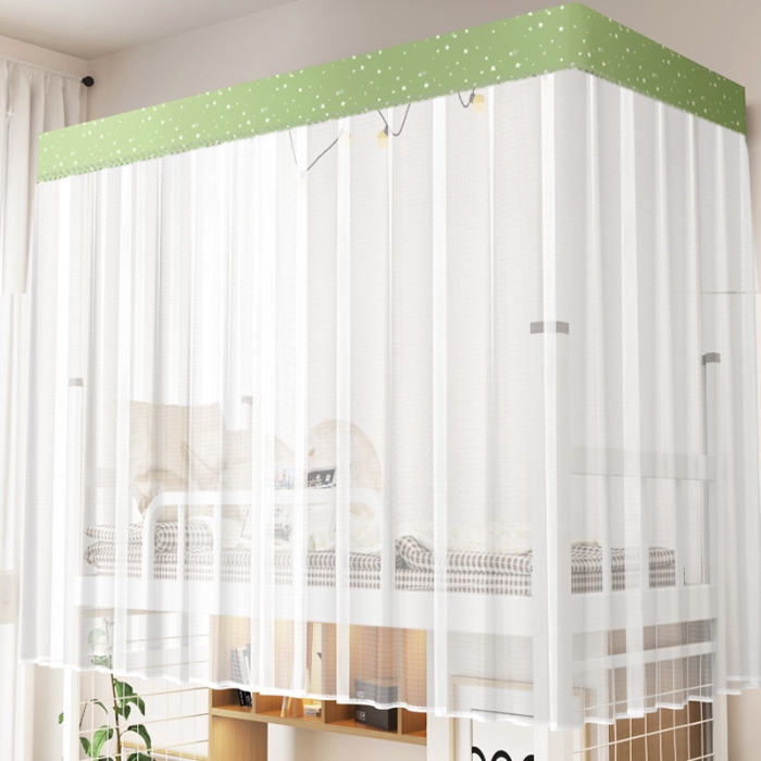 91家纺网 家纺一手货源 找家纺 （总）棉姐床帘蚊帐窗帘 2025新款一体式上下铺通用床帘蚊帐 三层梭织加厚99％遮光 配高度可伸缩烤漆支架