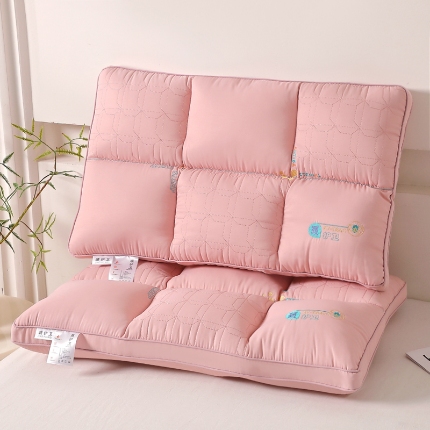 兴丝露枕芯 全棉分区羽丝护颈枕 全棉羽丝枕 羽丝绒枕芯 分区枕 全棉护颈枕