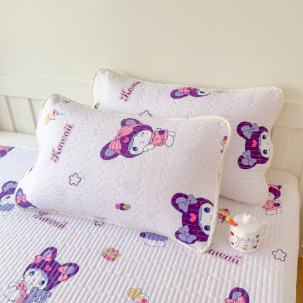 （总）2025新款夹棉枕套水洗棉印花卡通夹棉绗缝枕套