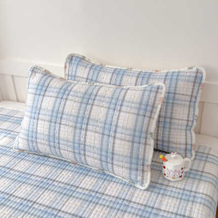 2025新款夹棉枕套水洗棉印花卡通夹棉绗缝枕套 江北