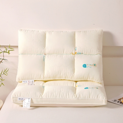 全棉分区羽丝护颈枕 全棉羽丝枕 羽丝绒枕芯 分区枕 全棉护颈枕