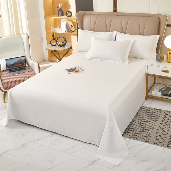 91家纺网 家纺一手货源 找家纺 （总）2025新款星级酒店布草宾馆60S全棉四件套贡缎纯白套件