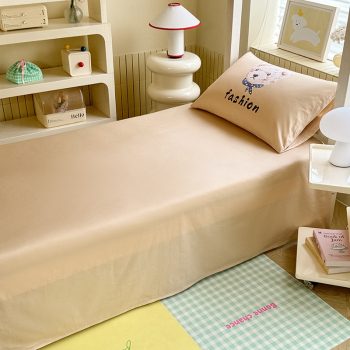 91家纺网 家纺一手货源 找家纺 （总）新方向 2025新款学生季上下铺全棉长绒棉纯棉数码印花卡通三件套四件套-小熊比尔