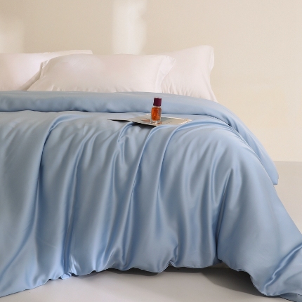 91家纺网 家纺一手货源 找家纺 （总）（总）2025新款60s兰精天丝被套单品高档简约纯色纯色双拼被套枕套床单单品