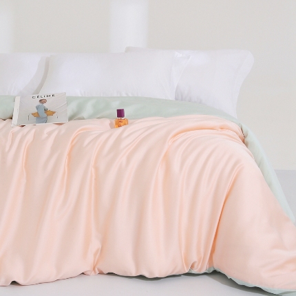 91家纺网 家纺一手货源 找家纺 （总）（总）2025新款60s兰精天丝被套单品高档简约纯色纯色双拼被套枕套床单单品