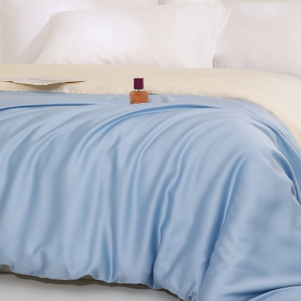 91家纺网 家纺一手货源 找家纺 （总）（总）2025新款60s兰精天丝被套单品高档简约纯色纯色双拼被套枕套床单单品