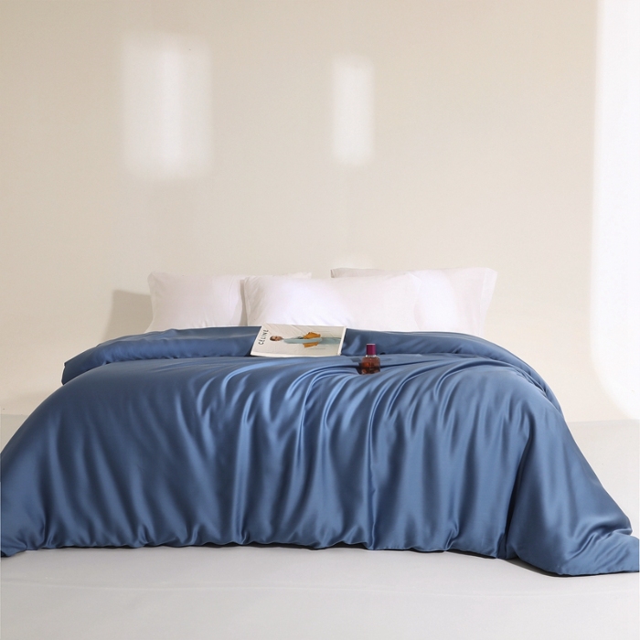 91家纺网 家纺一手货源 找家纺 （总）（总）2025新款60s兰精天丝被套单品高档简约纯色纯色双拼被套枕套床单单品