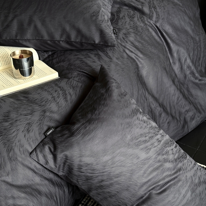 91家纺网 家纺一手货源 找家纺 2025新款秋冬款100S长绒棉提花系列四件套-月光拿铁 （标准会员-20元） 深灰