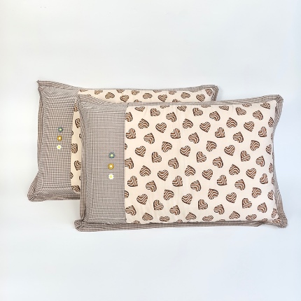 91家纺网 家纺一手货源 找家纺 （总）呦呦南宋 2026多层结构拉链款A类纯棉三花枕套48✖74cm超声波夹层填棉拼接撞色一对装全棉水洗棉单品枕头套