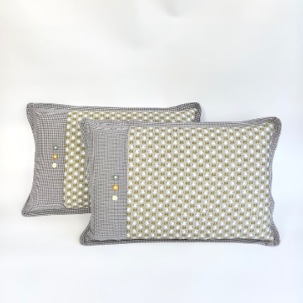 91家纺网 家纺一手货源 找家纺 （总）呦呦南宋 2026多层结构拉链款A类纯棉三花枕套48✖74cm超声波夹层填棉拼接撞色一对装全棉水洗棉单品枕头套