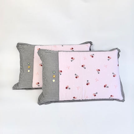 91家纺网 家纺一手货源 找家纺 （总）呦呦南宋 2026多层结构拉链款A类纯棉三花枕套48✖74cm超声波夹层填棉拼接撞色一对装全棉水洗棉单品枕头套