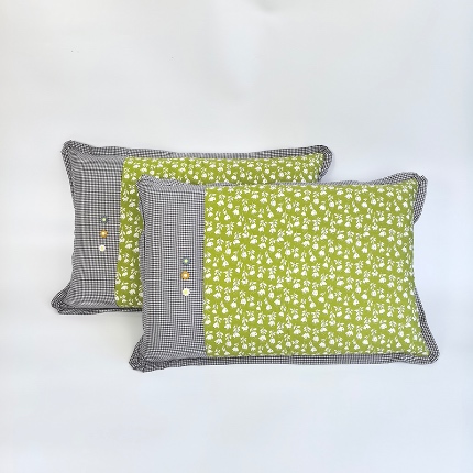 91家纺网 家纺一手货源 找家纺 （总）呦呦南宋 2026多层结构拉链款A类纯棉三花枕套48✖74cm超声波夹层填棉拼接撞色一对装全棉水洗棉单品枕头套