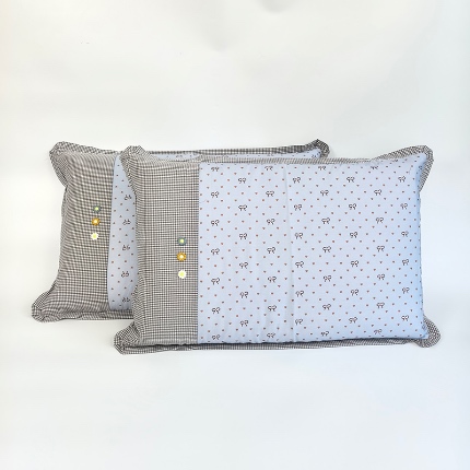 91家纺网 家纺一手货源 找家纺 （总）呦呦南宋 2026多层结构拉链款A类纯棉三花枕套48✖74cm超声波夹层填棉拼接撞色一对装全棉水洗棉单品枕头套