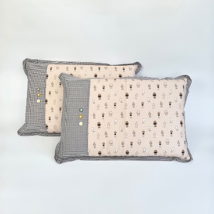 91家纺网 家纺一手货源 找家纺 （总）呦呦南宋 2026多层结构拉链款A类纯棉三花枕套48✖74cm超声波夹层填棉拼接撞色一对装全棉水洗棉单品枕头套