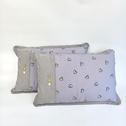 91家纺网 家纺一手货源 找家纺 （总）呦呦南宋 2026多层结构拉链款A类纯棉三花枕套48✖74cm超声波夹层填棉拼接撞色一对装全棉水洗棉单品枕头套