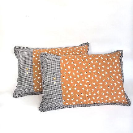 91家纺网 家纺一手货源 找家纺 （总）呦呦南宋 2026多层结构拉链款A类纯棉三花枕套48✖74cm超声波夹层填棉拼接撞色一对装全棉水洗棉单品枕头套