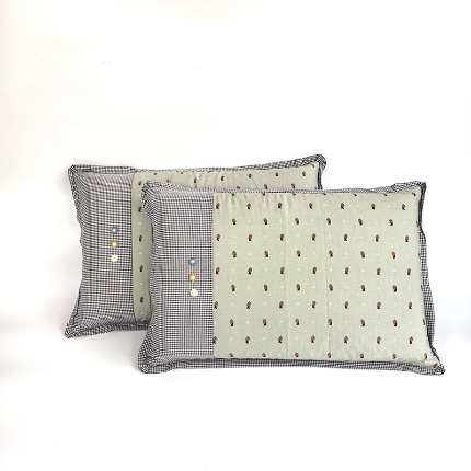 91家纺网 家纺一手货源 找家纺 （总）呦呦南宋 2026多层结构拉链款A类纯棉三花枕套48✖74cm超声波夹层填棉拼接撞色一对装全棉水洗棉单品枕头套