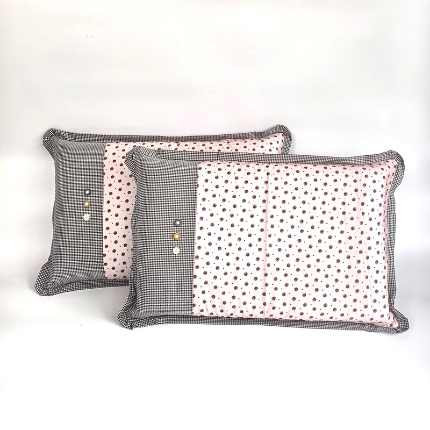 91家纺网 家纺一手货源 找家纺 （总）呦呦南宋 2026多层结构拉链款A类纯棉三花枕套48✖74cm超声波夹层填棉拼接撞色一对装全棉水洗棉单品枕头套