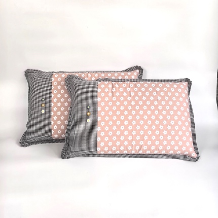 91家纺网 家纺一手货源 找家纺 （总）呦呦南宋 2026多层结构拉链款A类纯棉三花枕套48✖74cm超声波夹层填棉拼接撞色一对装全棉水洗棉单品枕头套