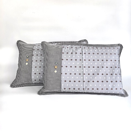 91家纺网 家纺一手货源 找家纺 （总）呦呦南宋 2026多层结构拉链款A类纯棉三花枕套48✖74cm超声波夹层填棉拼接撞色一对装全棉水洗棉单品枕头套