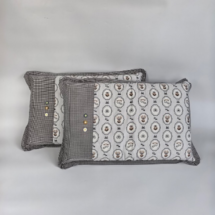 91家纺网 家纺一手货源 找家纺 （总）呦呦南宋 2026多层结构拉链款A类纯棉三花枕套48✖74cm超声波夹层填棉拼接撞色一对装全棉水洗棉单品枕头套