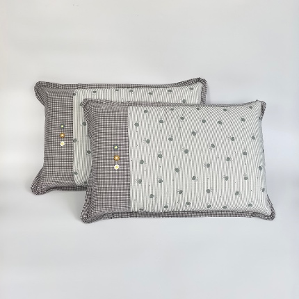 91家纺网 家纺一手货源 找家纺 （总）呦呦南宋 2026多层结构拉链款A类纯棉三花枕套48✖74cm超声波夹层填棉拼接撞色一对装全棉水洗棉单品枕头套