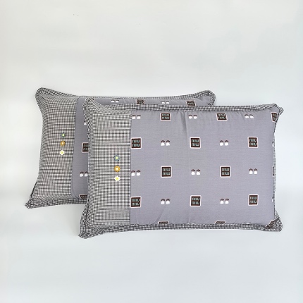 91家纺网 家纺一手货源 找家纺 （总）呦呦南宋 2026多层结构拉链款A类纯棉三花枕套48✖74cm超声波夹层填棉拼接撞色一对装全棉水洗棉单品枕头套