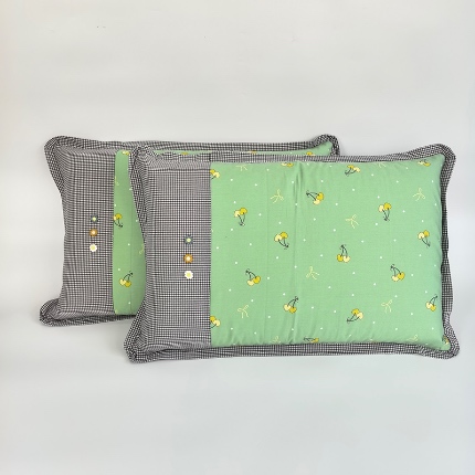 91家纺网 家纺一手货源 找家纺 （总）呦呦南宋 2026多层结构拉链款A类纯棉三花枕套48✖74cm超声波夹层填棉拼接撞色一对装全棉水洗棉单品枕头套