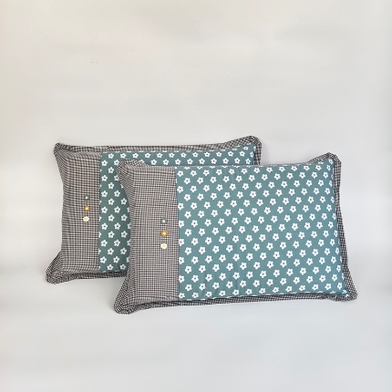 91家纺网 家纺一手货源 找家纺 （总）呦呦南宋 2026多层结构拉链款A类纯棉三花枕套48✖74cm超声波夹层填棉拼接撞色一对装全棉水洗棉单品枕头套