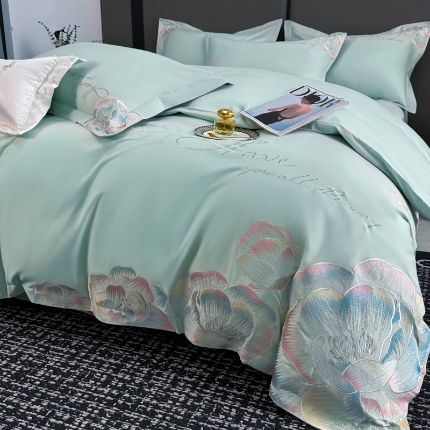 91家纺网 家纺一手货源 找家纺 （总）2025新款亲肤棉轻奢刺绣套件-梦里花开