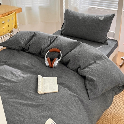 91家纺网 家纺一手货源 找家纺 （总）（总）2025新款色织全棉100％棉学生三件套宿舍寝室上下铺六件套大礼包组合套装