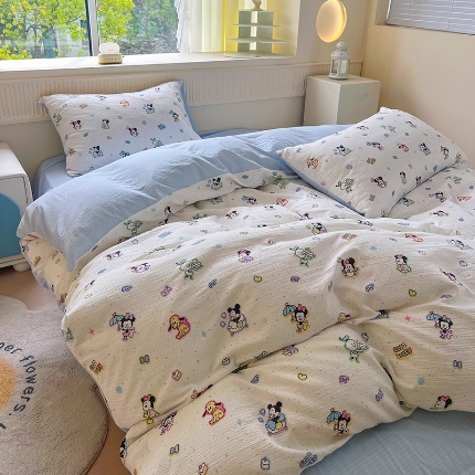 （总）艾特你2025新款双层纱四件套学生宿舍三件套亲肤云感针织木棉