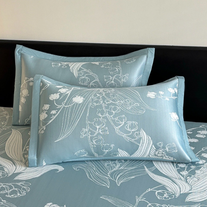 91家纺网 家纺一手货源 找家纺 （总）新方向 2025新款 专版花型 A类PE提花凉席-蕙质兰心